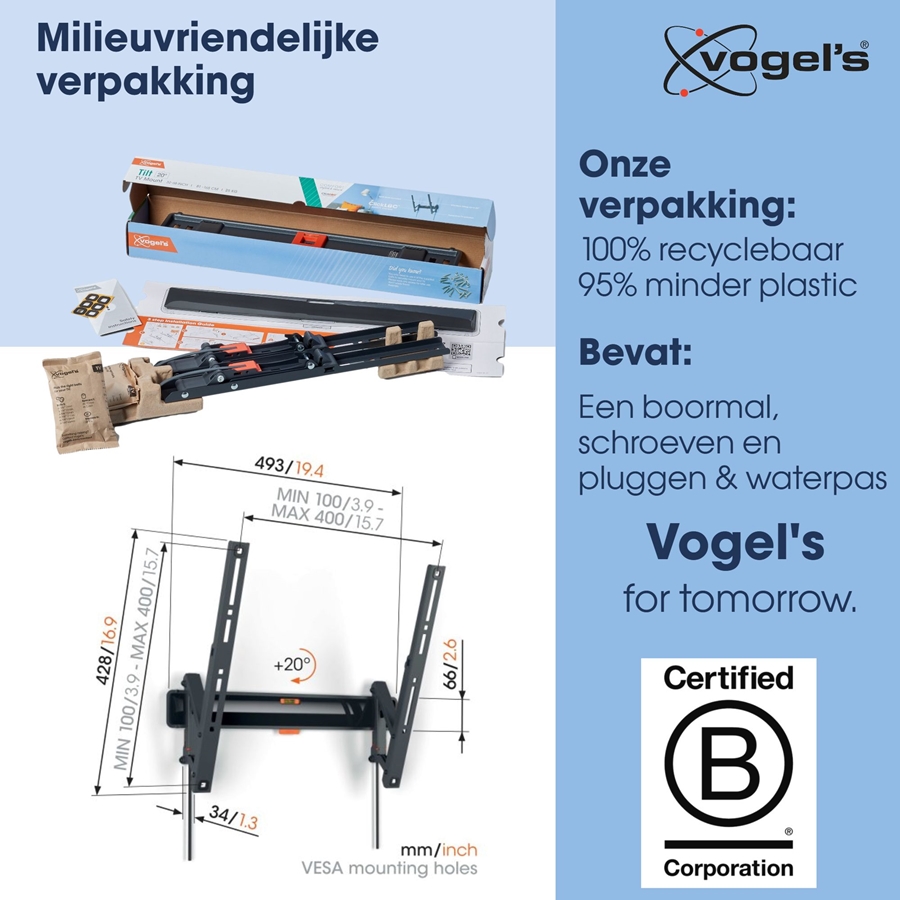 Vogel's COMFORT TVM 3415 | Kantelbare tv-beugel | 32-65 3